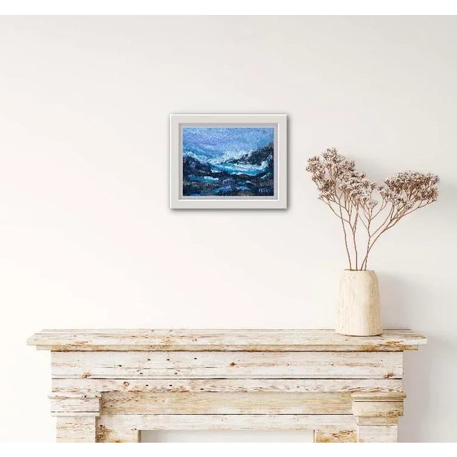 Blue Abstract Seascape, Modern Impressionist Oil Painting For Sale - Image 8 of 9