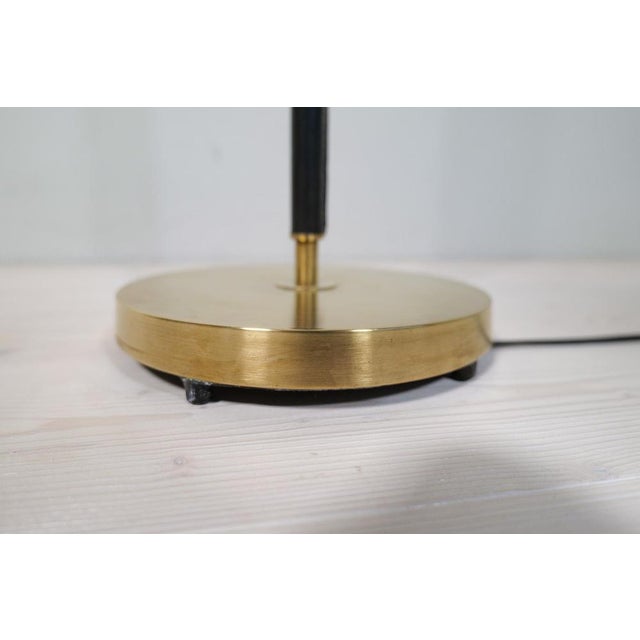 Metal Mid-Century Brass Black Leather Floor Lamp from Falkenbergs Lighting, Sweden, 1960s For Sale - Image 7 of 18