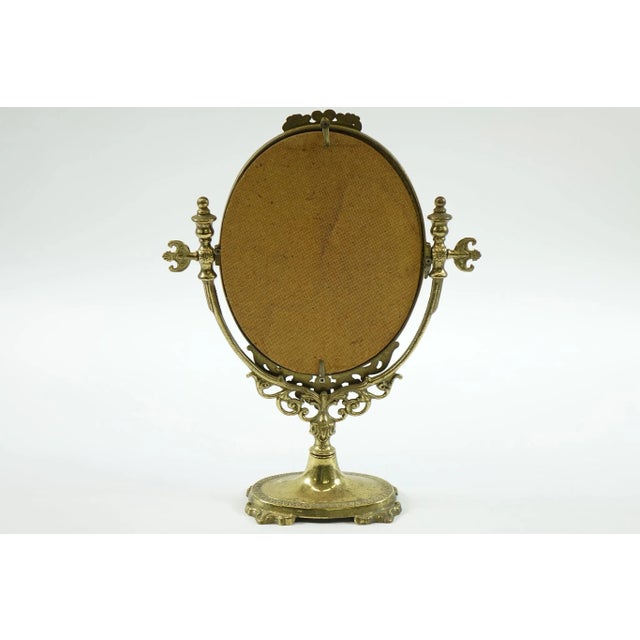Victorian Antique European Brass Mirror Stand For Sale - Image 3 of 4