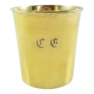 Antique French Sterling Silver & Vermeil Timbale, Beaker, Mint Julep Cup For Sale