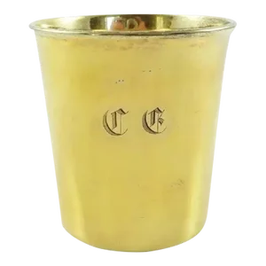 Antique French Sterling Silver & Vermeil Timbale, Beaker, Mint Julep Cup