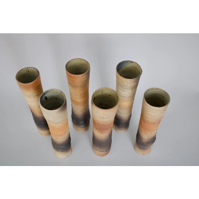 Atelier Pelagres Stoneware Wood Fire Ceramic Vases France, Circa 1950 - Set of 6 For Sale - Image 11 of 13