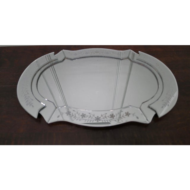 Art Deco Venetian Cut Glass Mirror Wine Tray This is a delightful piece, the tray is curved at the sides and framed with a...