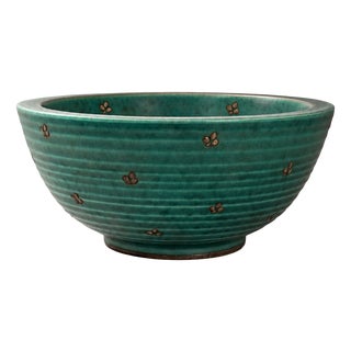 Model 1107 Argenta Bowl by Wilhelm Kåge for Gustavsberg, Sweden, 1940s For Sale