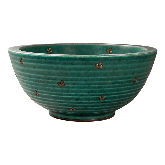 Model 1107 Argenta Bowl by Wilhelm Kåge for Gustavsberg, Sweden, 1940s For Sale