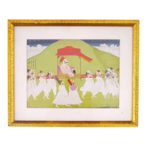 Antique 18Th C Indian Rajput Miniature Mughal Painting