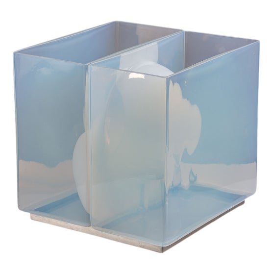 LT323 Table Lamp in Opaline Glass by Carlo Nason for Mazzega, 1970s For Sale