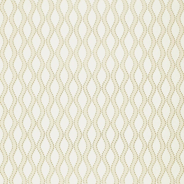 Sample - Schumacher Ribbon Wave Wallpaper in Bone For Sale