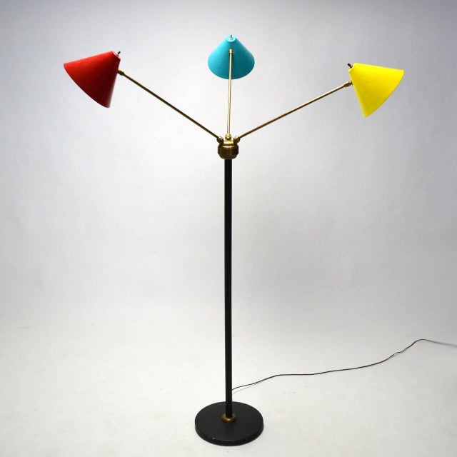 1950s Italian Three-Arm Floor Lamp For Sale - Image 10 of 10
