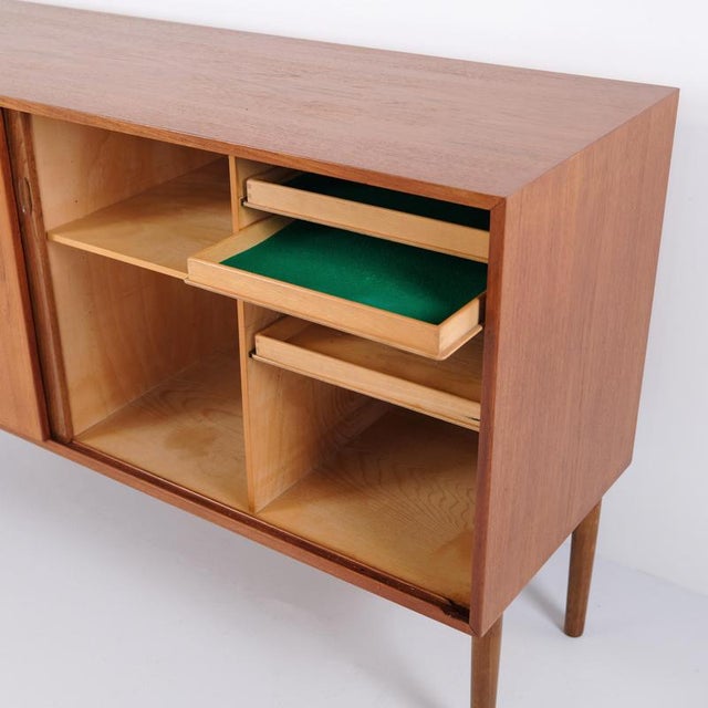 Vintage Danish Teak Sideboard with Sliding Doors, 1960s For Sale - Image 3 of 11