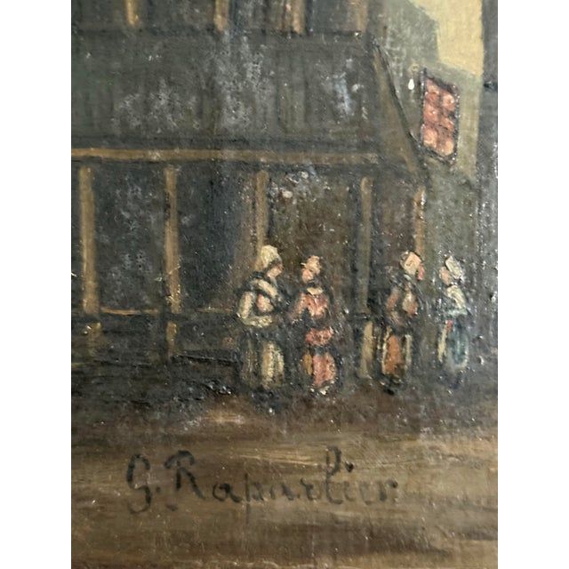 Antique Dutch Oil Painting in Gilt Frame For Sale In Houston - Image 6 of 12