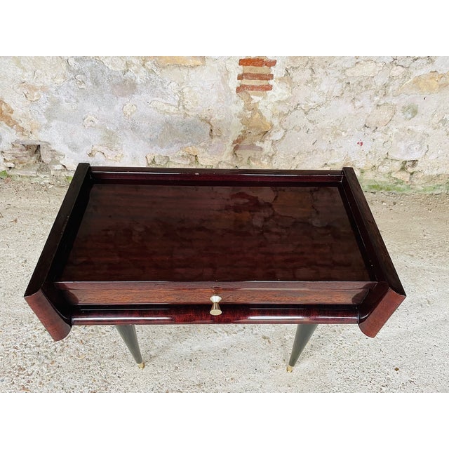 Mid-century, vintage, scandinavian-style, nightstand, circa 60's. this beautiful nightstand with a rather unique design,...