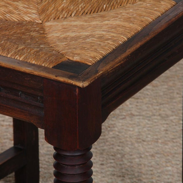 Brown French Straw-Seated Chairs in Wood, 1940, Set of 6 For Sale - Image 8 of 11