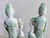 Wood Pair 10" Antique Chinese Qing Natural Jadeite Jade Kuan Yin With Cranes & Stands For Sale - Image 7 of 12