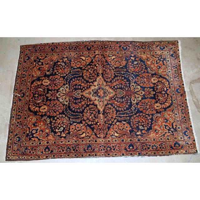 Persian 1920s Antique Handmade Persian Sarouk Rug For Sale - Image 3 of 8