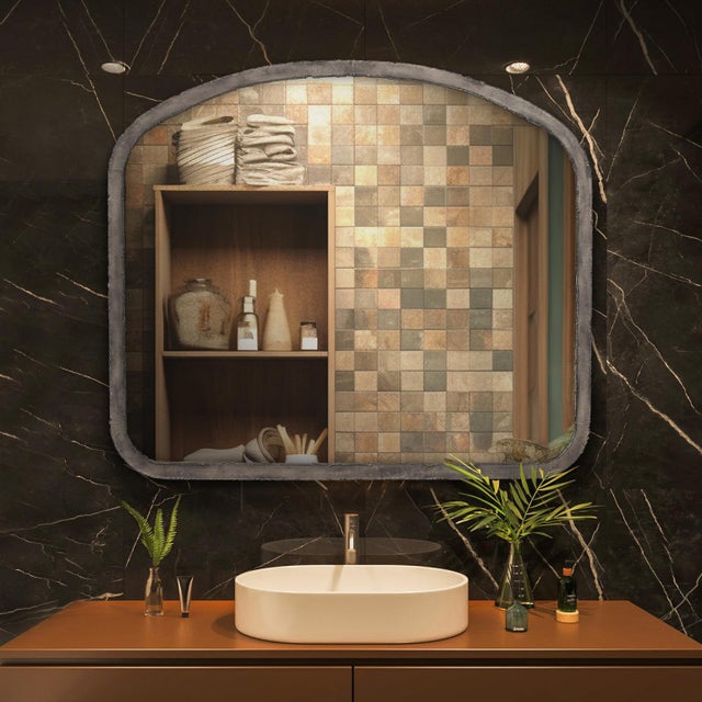 The ideal fusion of industrial design and rustic appeal. Available in antique gold and silver finishes, this mirror comes...