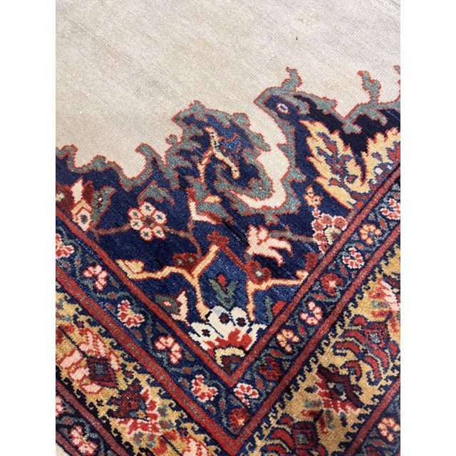 Textile Antique Persian Farahan Sarouk Rug 4’ X 6’8'' For Sale - Image 7 of 7