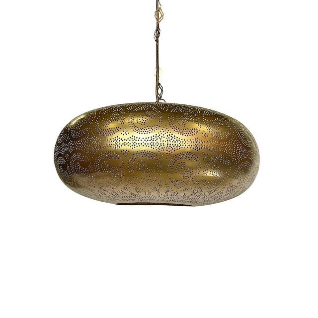 2020s Handcrafted Brass Moroccan Pendant Light For Sale - Image 5 of 5