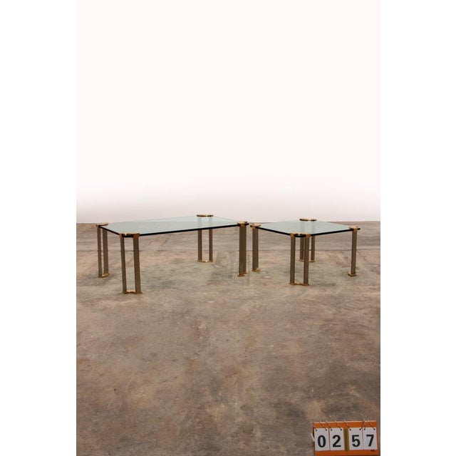 Hollywood Regency Golden Coffee Table with Glass, 1970, Set of 2 For Sale - Image 13 of 14