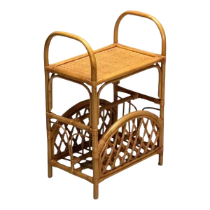 Swedish Mid-Century Modern, Magazine Rack, Bamboo, Rattan, Sweden, 1960s