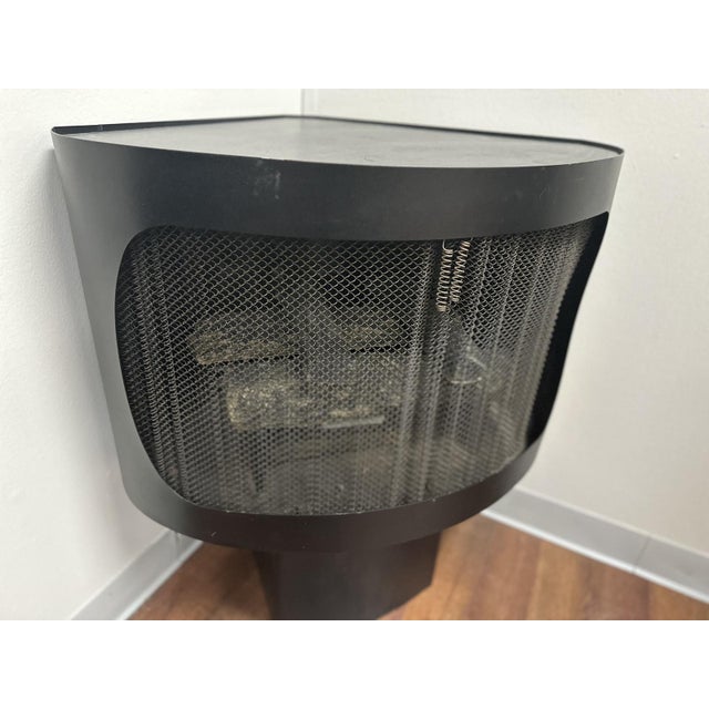 Mid-Century Faux Black Corner Faux Fireplace For Sale In Detroit - Image 6 of 7