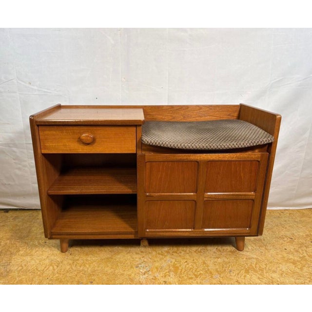 Brown Mid-Century Teak Telephone Seat from Nathan, 1960-1970 For Sale - Image 8 of 10