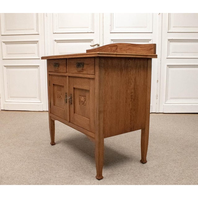 Mid-Century Modern Small Art Nouveau Swedish Oak Sideboard, 1930s For Sale - Image 3 of 12