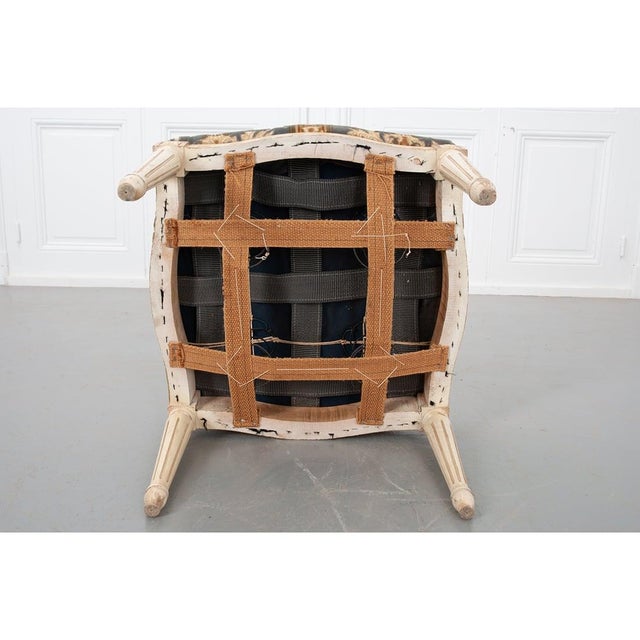 French 19th Century Louis XVI-Style Upholstered Stool For Sale In Baton Rouge - Image 6 of 6