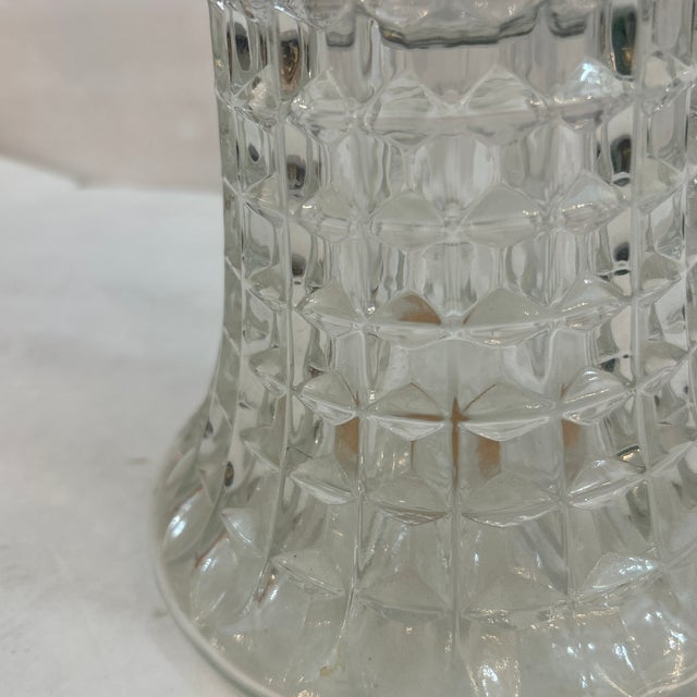 Vintage Art Deco Brick Pattern Crystal and Brass Claret Wine Pitcher/ Ewer Circa 1930s For Sale - Image 9 of 12