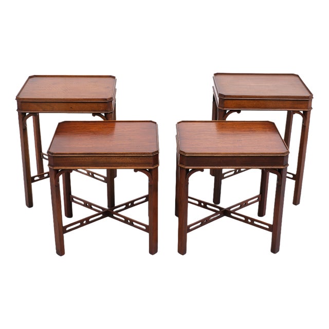 Georgian Revival Mahogany Side Tables by Bevan Funnell, England, 1960s, Set of 4 For Sale