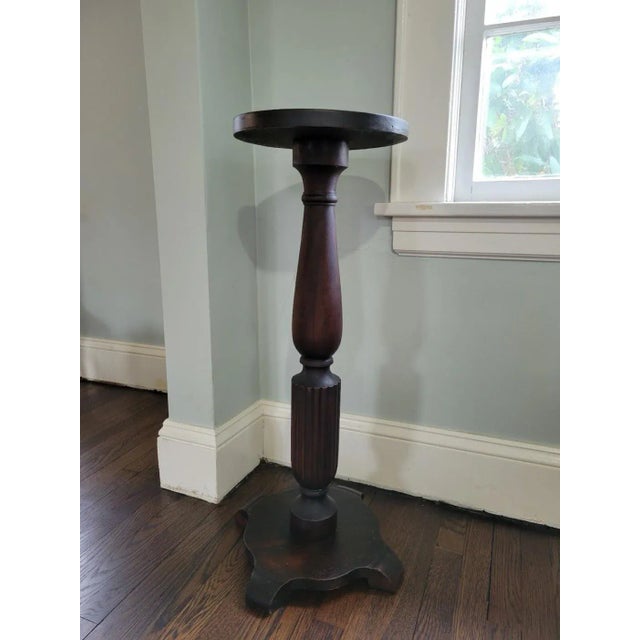 Vintage 1950s Wooden Pedestal Plant Stand For Sale - Image 9 of 11