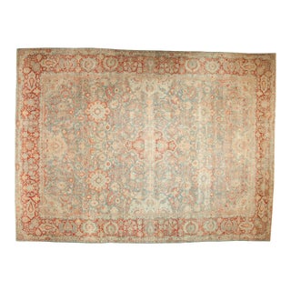 Vintage Distressed Kashan Carpet - 11'10" x 15'10" For Sale