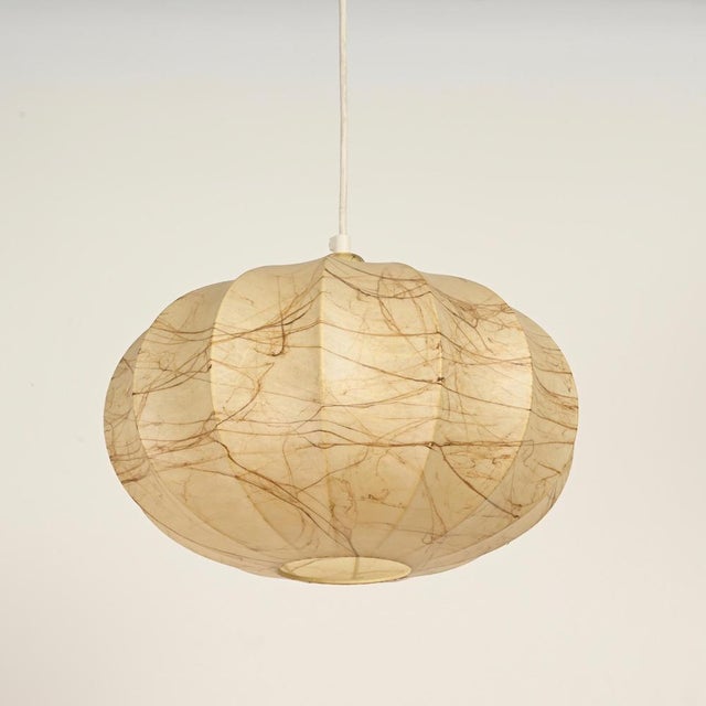 Metal Mid-Century Beige Marbled Cocoon Pendant by Castiglioni, Italy, 1960s For Sale - Image 7 of 16