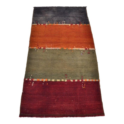 1960s Natural Turkish Handwoven Organic Vintage Kilim