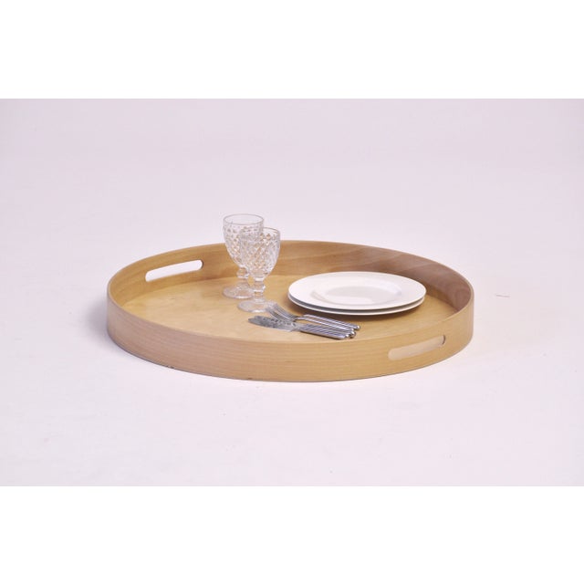 Early 21st Century Giant Round Wooden Tray by Villahomecollection For Sale - Image 5 of 5