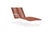 Brown Jordan Walter Lamb Aluminum Contoured Chaise in Chalk with Spice Strapping For Sale