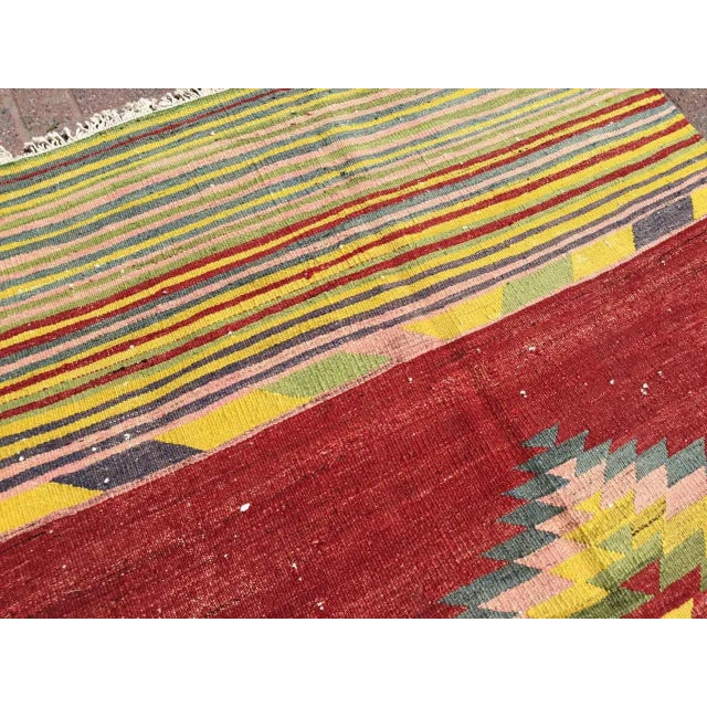 Vintage Turkish Kilim Rug - 57" X 94" For Sale - Image 10 of 13