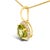 10K Yellow Gold Green Peridot and 1/10 Cttw Diamond Accent Halo Pendant Necklace For Sale - Image 4 of 5