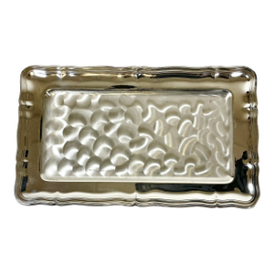 1980s Postmodern Hollywood Regency Chrome Finish Serving Tray.