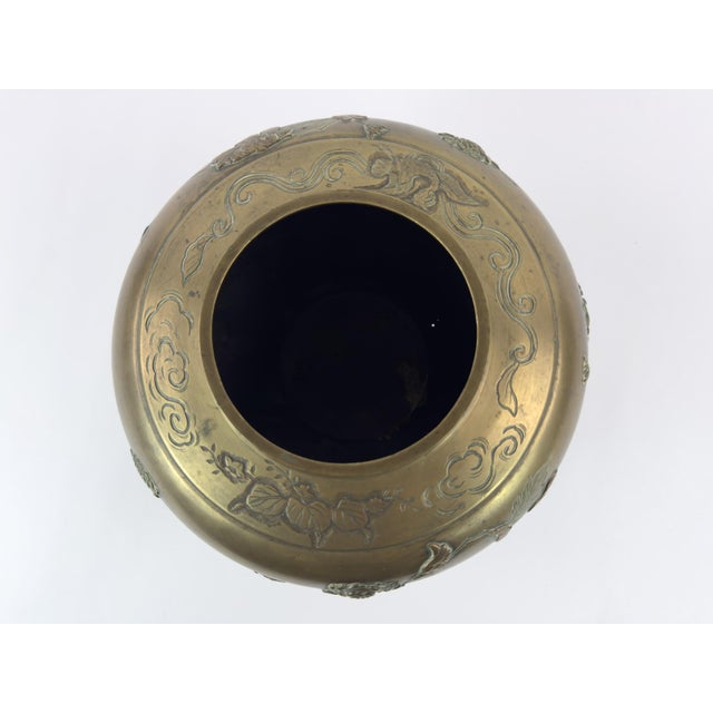 Late 19th Century French Indochinese Patinated Metal Cache-Pot For Sale - Image 4 of 12