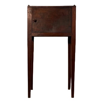Antique Walnut Bedside Table aith Long Legs and Door, 19th Century For Sale