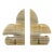Vintage Hand Carved Striped Onyx Marble Split Fleur De Lis Bookends For Sale