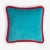 Contemporary Happy Pillow in Light Blue and Red from Lo Decor For Sale - Image 3 of 3