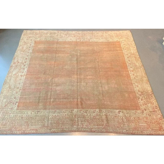 MANSOUR Late 19th Century Antique Handwoven Oushak Rug For Sale - Image 4 of 7