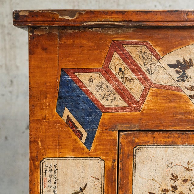 Chinese Painted Autumn Harvest Cabinet, C. 1800 For Sale - Image 4 of 9