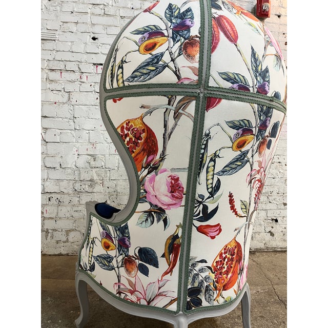 Mid 20th Century French Louis XV Style Hooded Porters Chair - Balloon Chair For Sale - Image 12 of 12