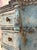 Blue Vintage Distressed Blue Dresser | Hand-Painted 3-Drawer Chest | Shabby Chic French Country | Carved Details | Maison Martine | One of a Kind For Sale - Image 8 of 12