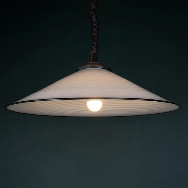 Vintage Swirl Murano Glass Pendant Lamp, Italy, 1970s For Sale - Image 10 of 16