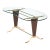 Paolo Buffa Style Brass and Walnut Coffee Table With Kidney Shape Glass Top For Sale