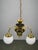 Czechoslovak Art Deco Brass and Opaline Glass Chandelier, 1930s For Sale - Image 11 of 15